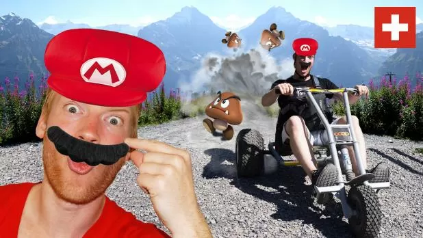 Mario Kart in the Swiss Alps