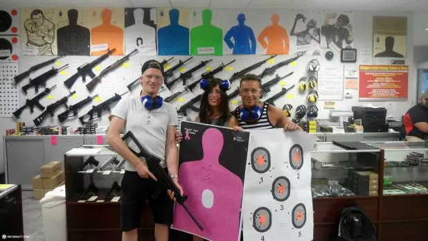 Unloading Rifles at The Niagara Gun Range in the USA