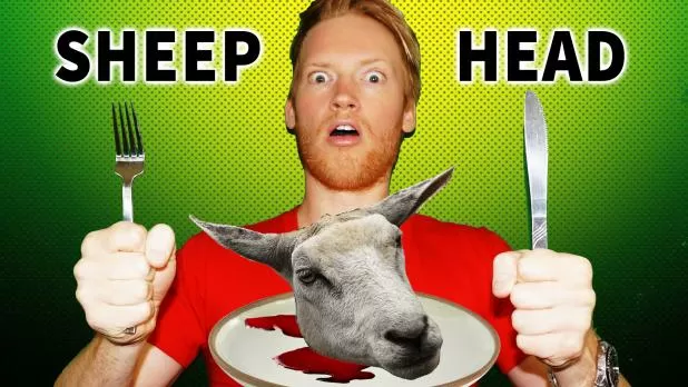 Eating Sheep Head in Iceland